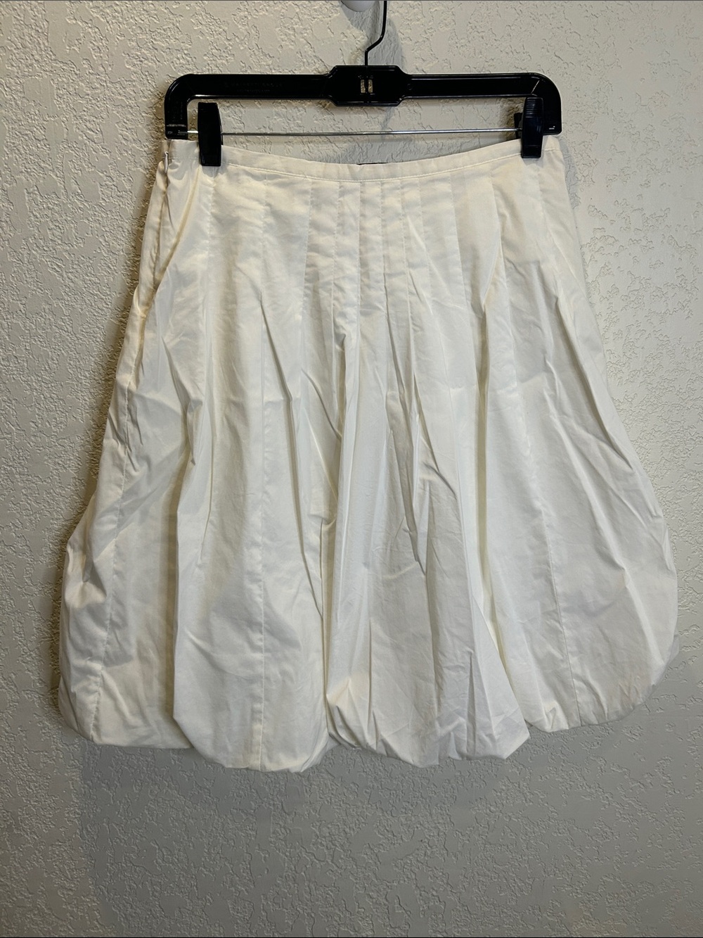 BCBGMaxAzria White Bubble Skirt with Pleated Panels